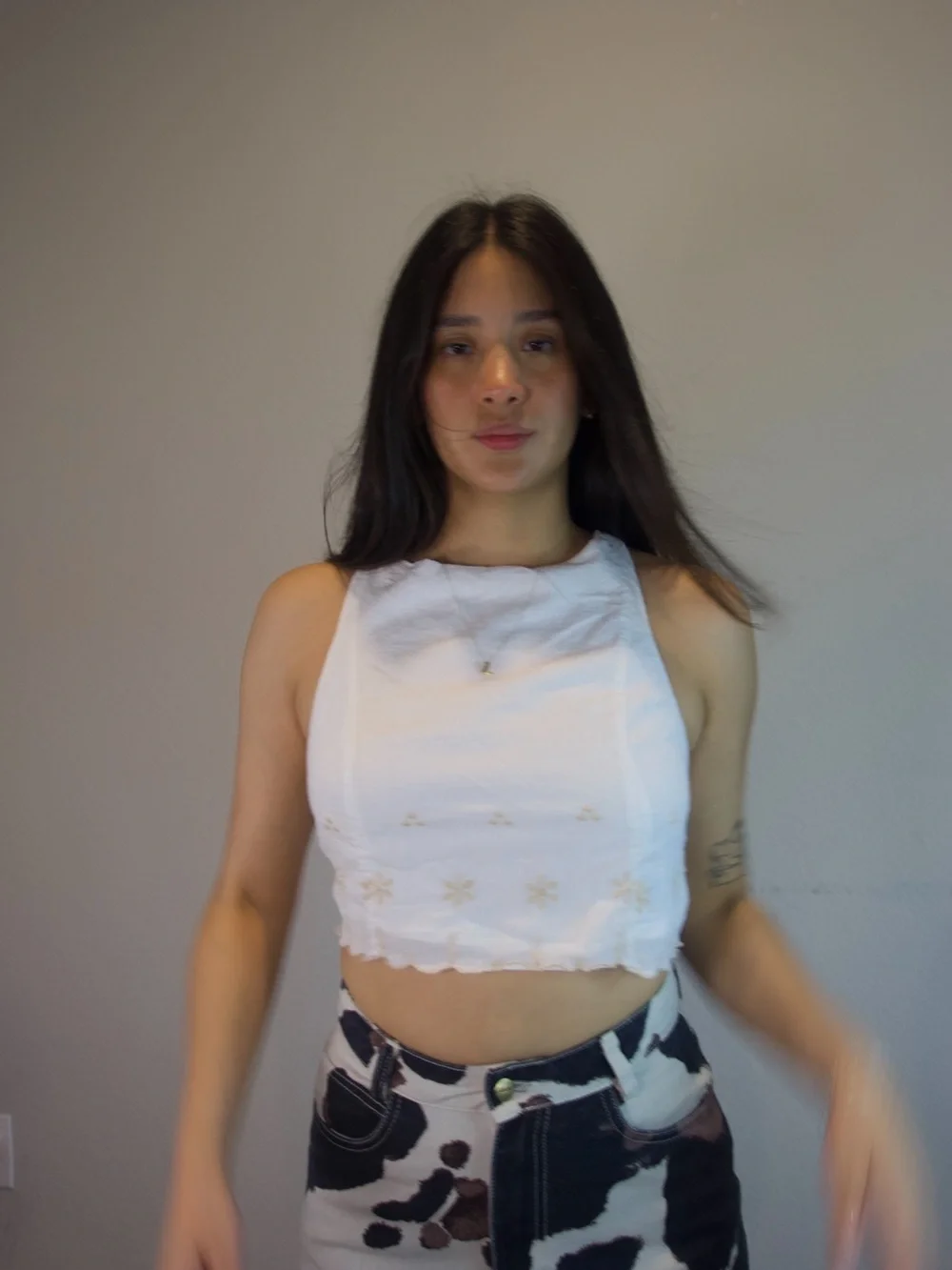 Free People Kayla Embroidered Crop Top